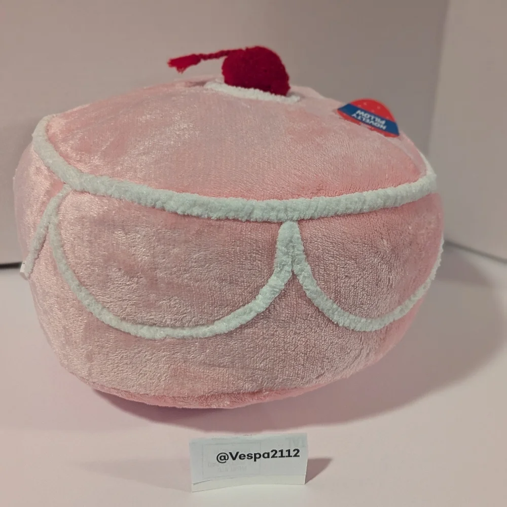 Target Bullseye Playground Valentines Pillow Cake Pink Frosted W/ Cherry On Top